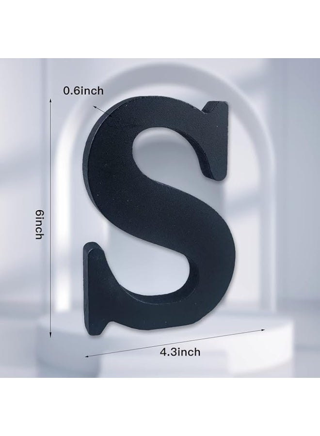 MIRFA Wooden Free Standing Decorative Letter Slices - Black - 6inches (S) - Image 2